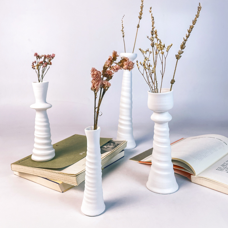 Factory Wholesale OEM/ODM Chinese Supplier Ceramic Floral Vase Elegant Design Tall Flower Holder Porcelain Minimalistic Vases For Home Decor KH14111710-KH14111708