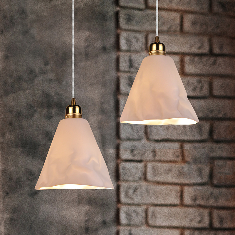 Factory Wholesale OEM/ODM Umbrella-type nordic chandelier modern minimalist bedroom pendant lamp wholesale price white porcelain ceiling light D31-585