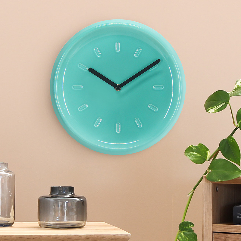 Factory Wholesale OEM/ODM Wall Clock Customized Print Nordic Design Living Room Handmade Clock Art Decoration Round Porcelain Wall Clocks G181-09B