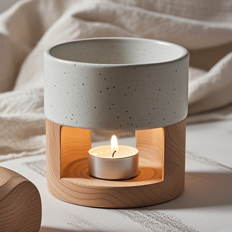 Factory Wholesale OEM/ODM Wholesale  New arrival hot sale ceramic minimal design wax oil burner tea light oil burner wax oil tealight burner CH241-14