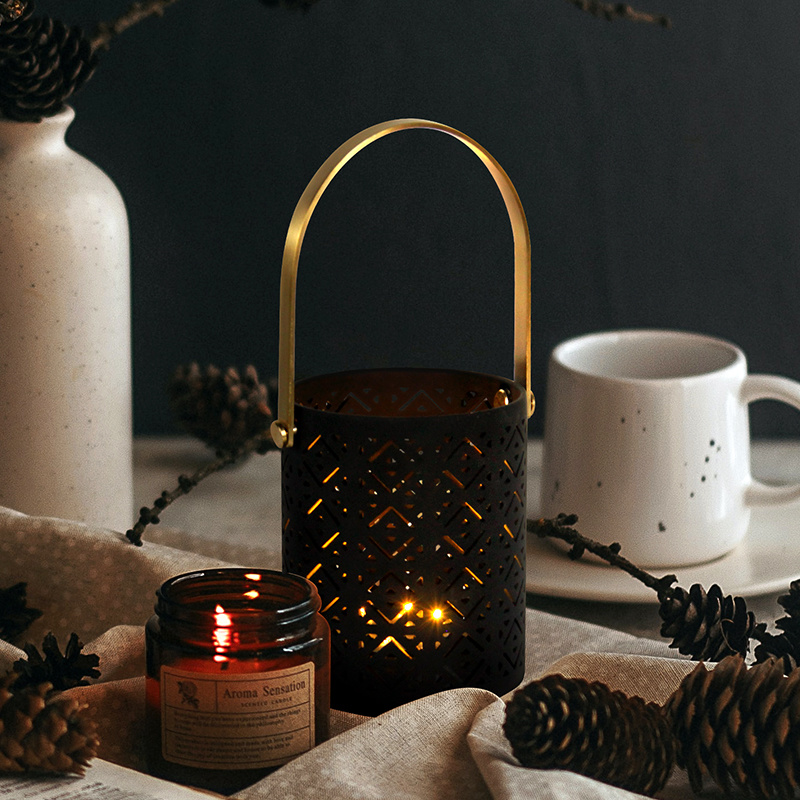 Factory Wholesale OEM/ODM New Design Handy Candle Holder Custom Decoration Ceramic Candlestick Incense Burner Holder Black Portable Candle Holder KH18080307A