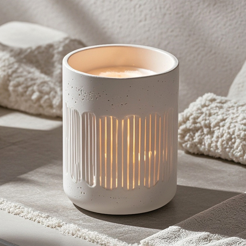 Factory Wholesale OEM/ODM Wholesale Ceramic Candle Holder For Home Decoration Spa Scented Oil Burner Wax Melting Candle Tealight Wax oil Warmer CH241-15