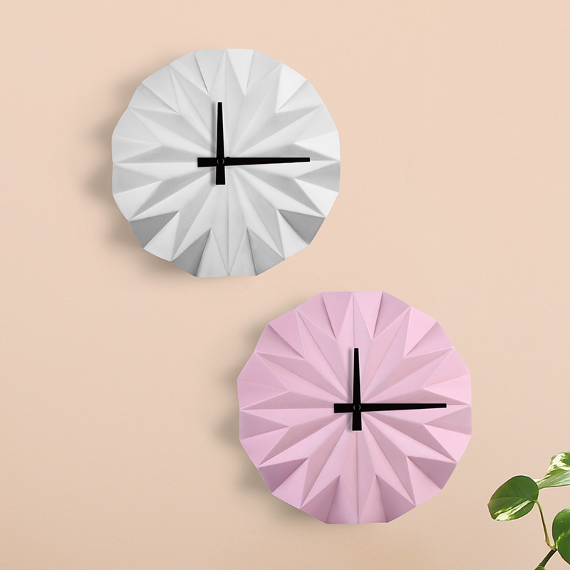 Factory Wholesale OEM/ODM Wall Clock Customized Print Nordic Design Living Room Handmade Clock Art Decoration Round Porcelain Wall Clocks G141-02-G141-02B.