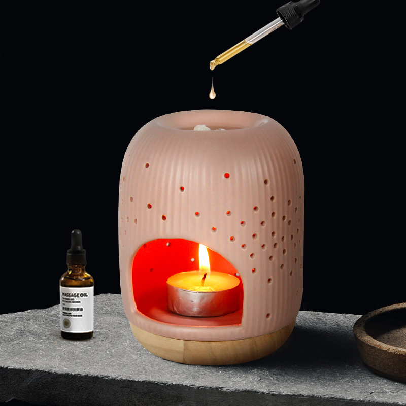 Factory Wholesale OEM/ODM Minimalist Pink Tea Light Candle Holder Nordic Customize Home Decor Ceramic Wax Melt Warmer European Style Tea Light Holder KH22110808