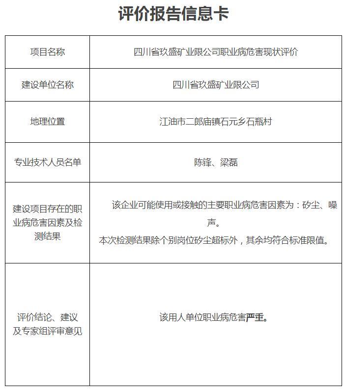 四川省玖盛矿业限公司