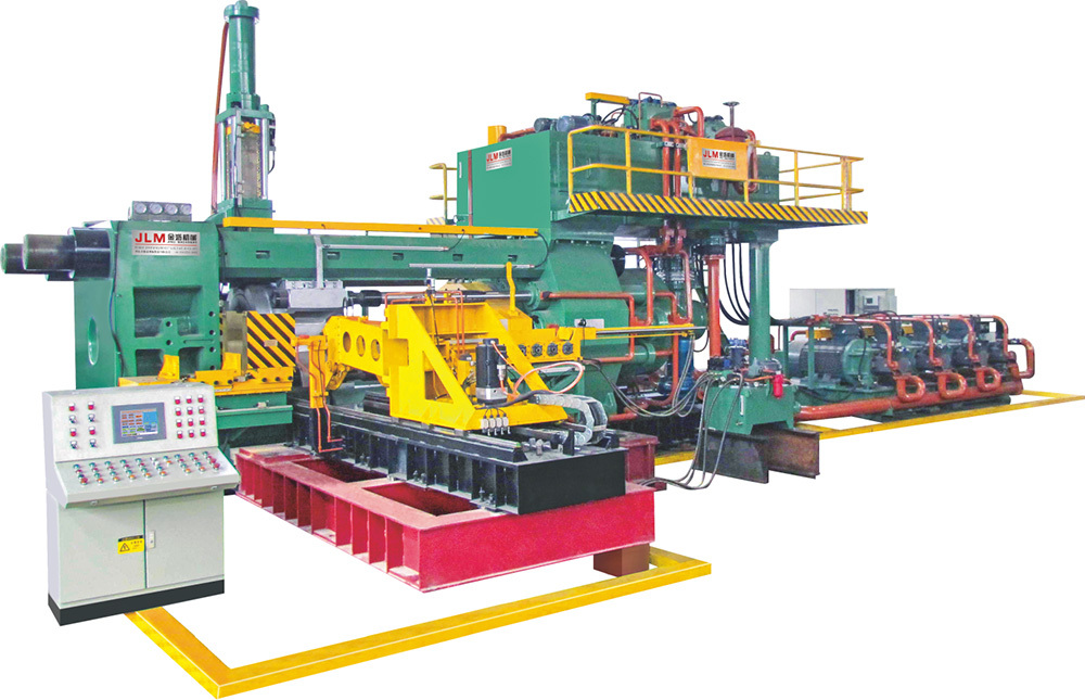 Short stroke moving stem extrusion press