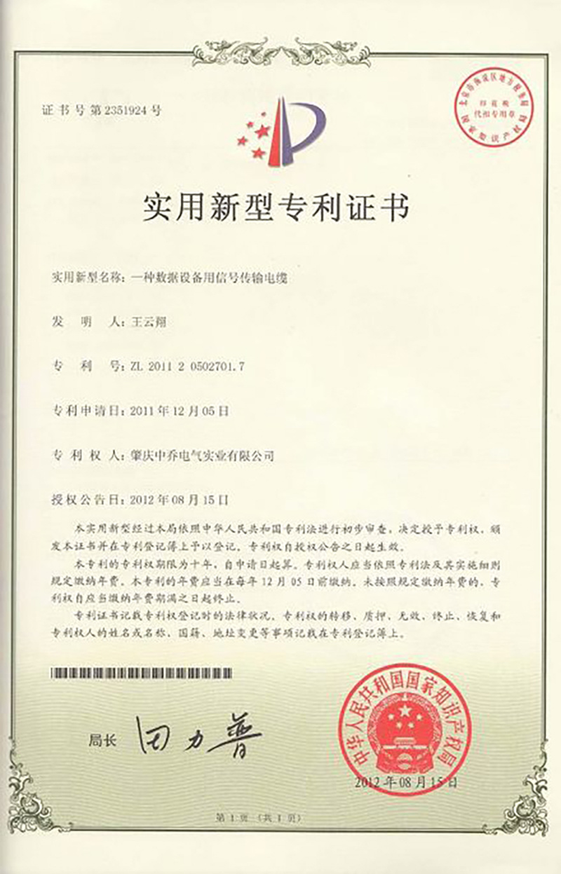 Patent Certificate