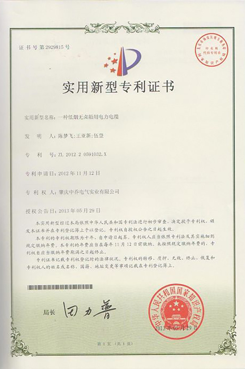 Patent Certificate