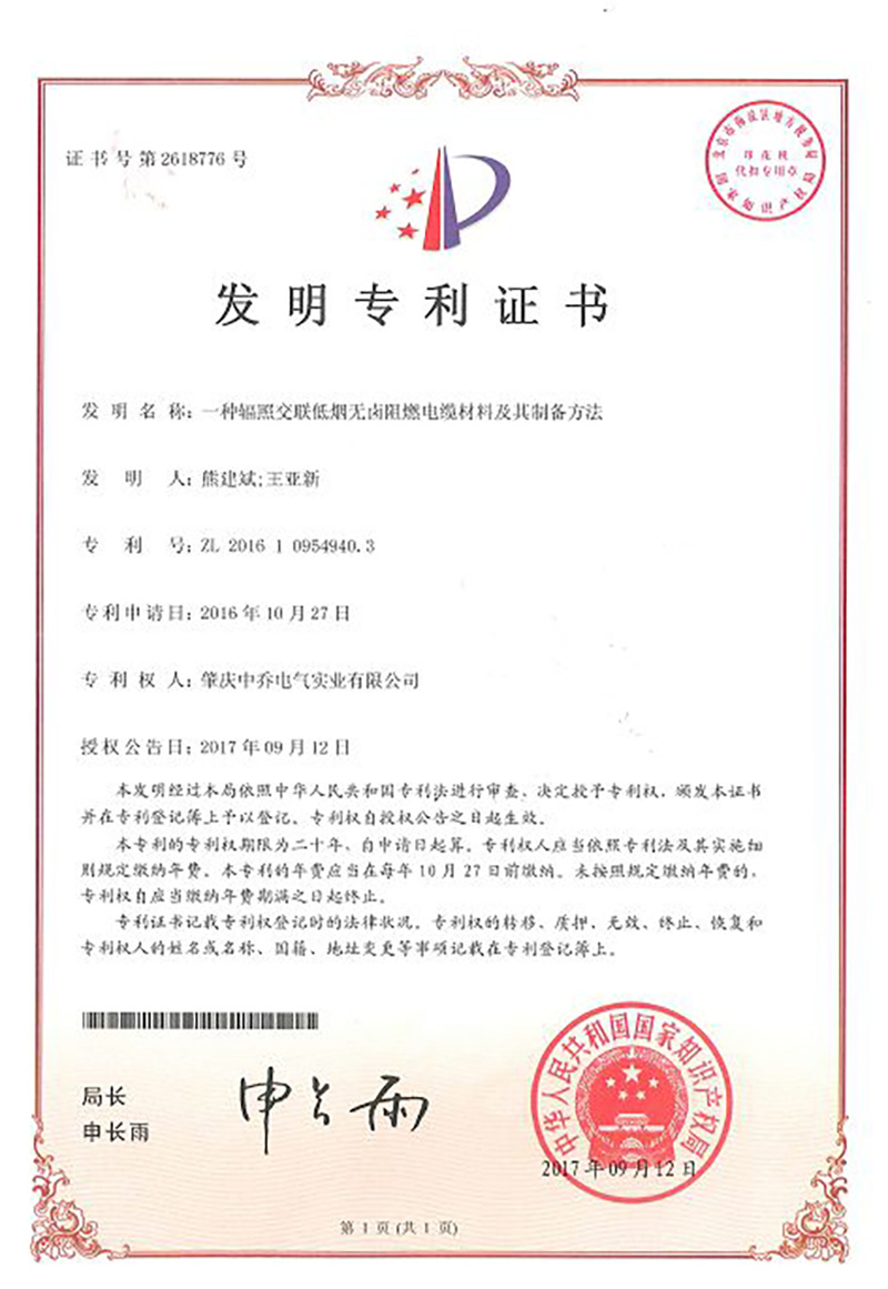 Patent Certificate