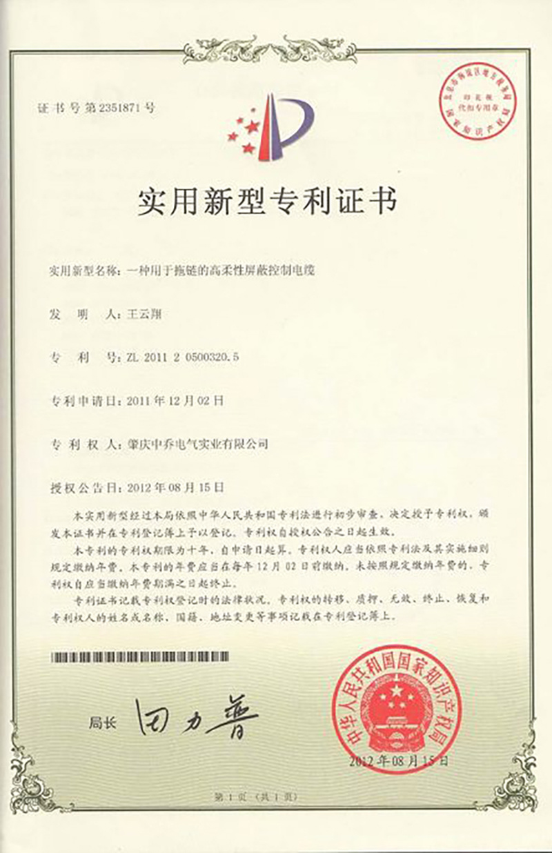 Patent Certificate