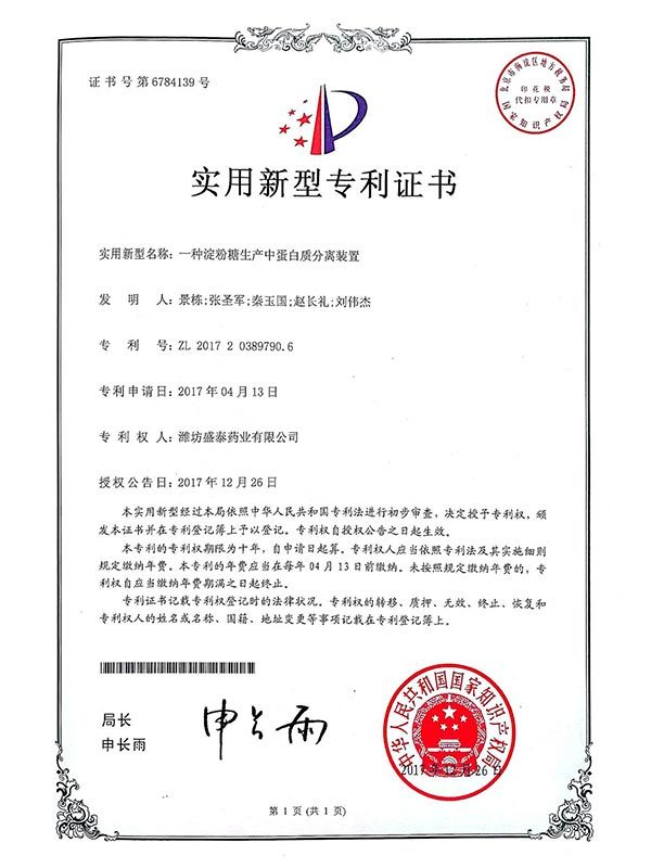 Patent Certificate