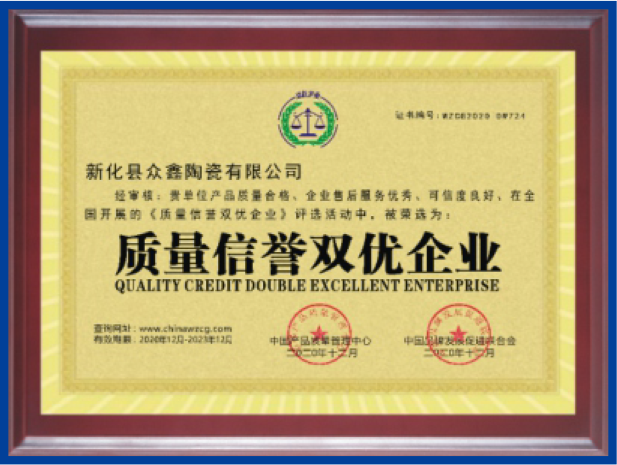 質(zhì)量信譽(yù)雙優(yōu)企業(yè)