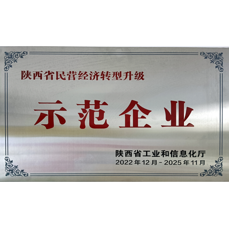 Shaanxi Province Private Economy Transformation and Upgrading Demonstration Enterprise Shaanxi Province Private Economy Transformation and Upgrading Demonstration Enterprise