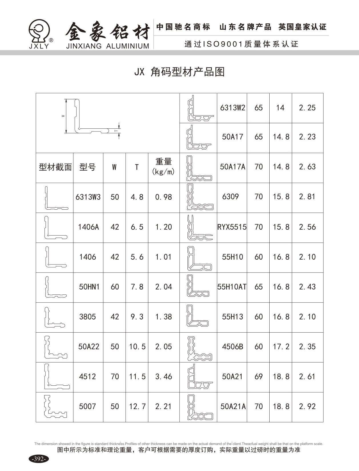 JX 角码型材产品图