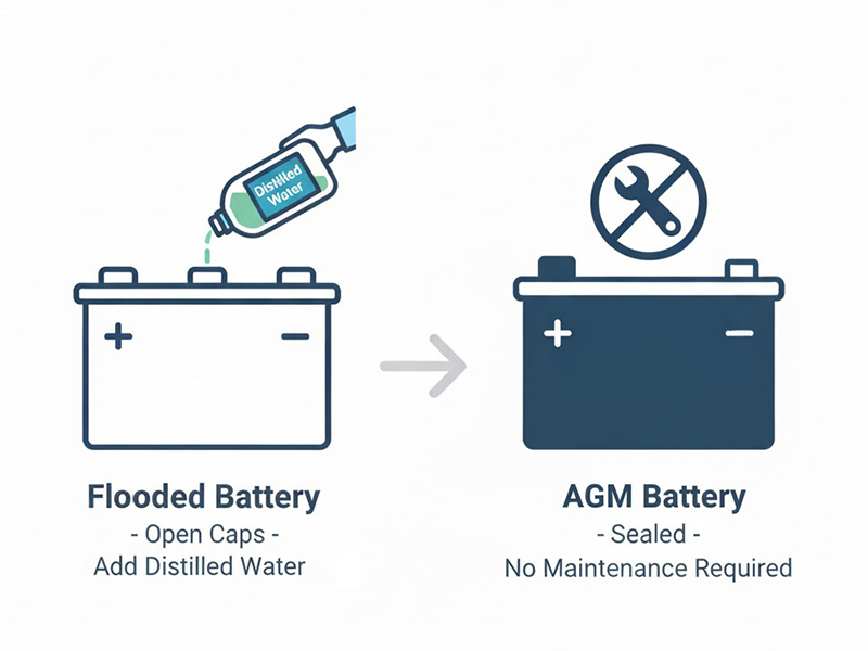 AGM vs flooded battery-maintenance