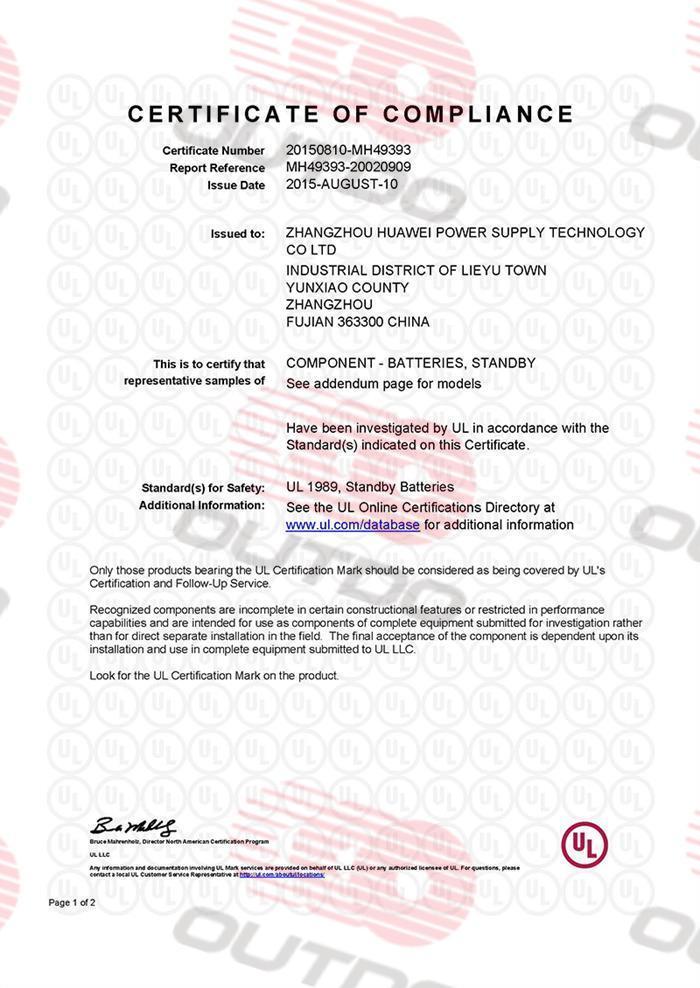 US UL certification