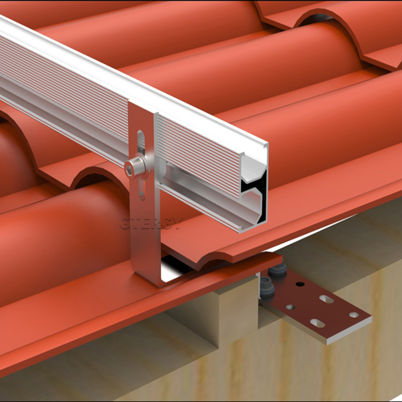 Adjustable Tile Rooftop Solar Mounting System PV Panel Roof Hook