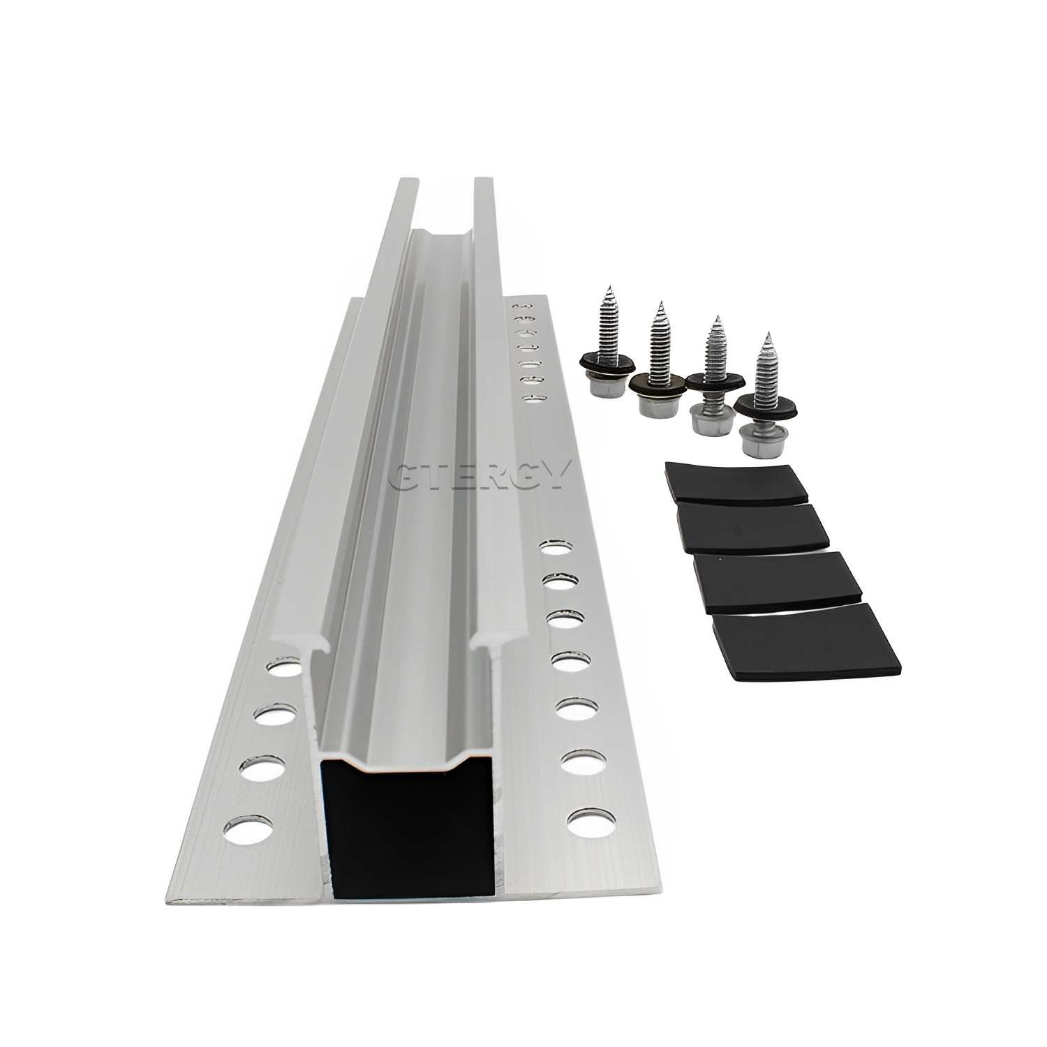 Mini rail solar mounting system for trapezoidal metal roofing