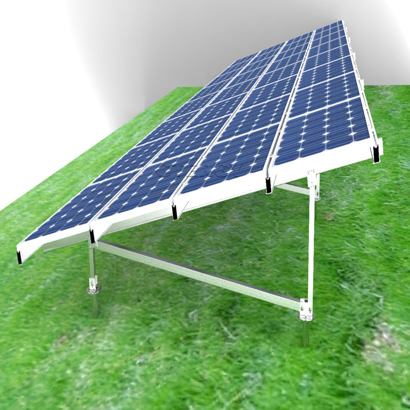 Custom aluminum solar panel ground mounting system