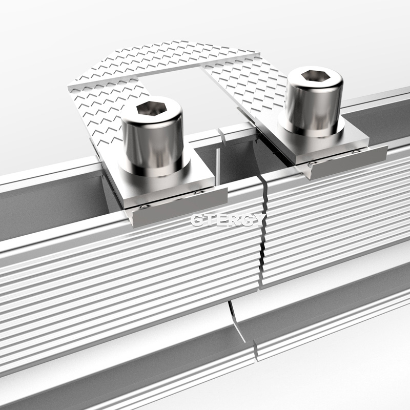 Solar grounding bonding jumper hardware for solar panel mounting ...