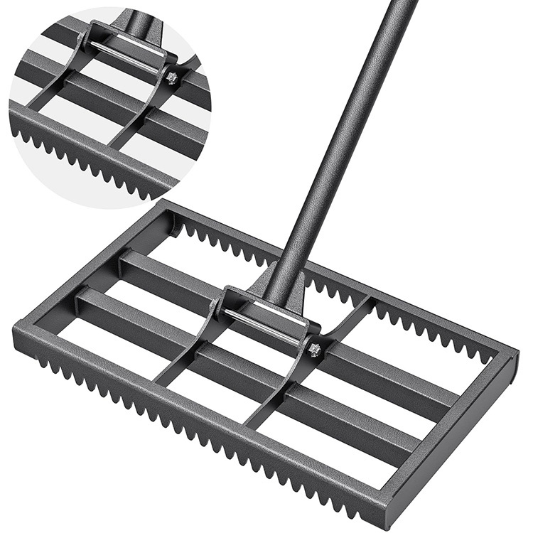 JH-Mech with Rounded Edges Tines Carbon Steel Lawn Leveling Rake Supplier