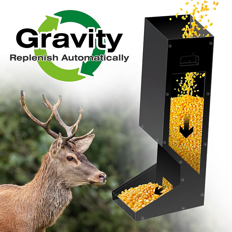 JHMech Deer Feeder Automatic Deer Corn Feeder Wall Mounted Weather