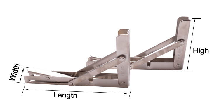 JH-Mech Heavy Duty Stainless Steel Folding Shelf Brackets 