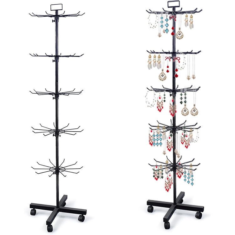 Jh Mech Retail Display Racks With Hooks Easy To Assemble And Wide Application Movable 5 Tier 4501