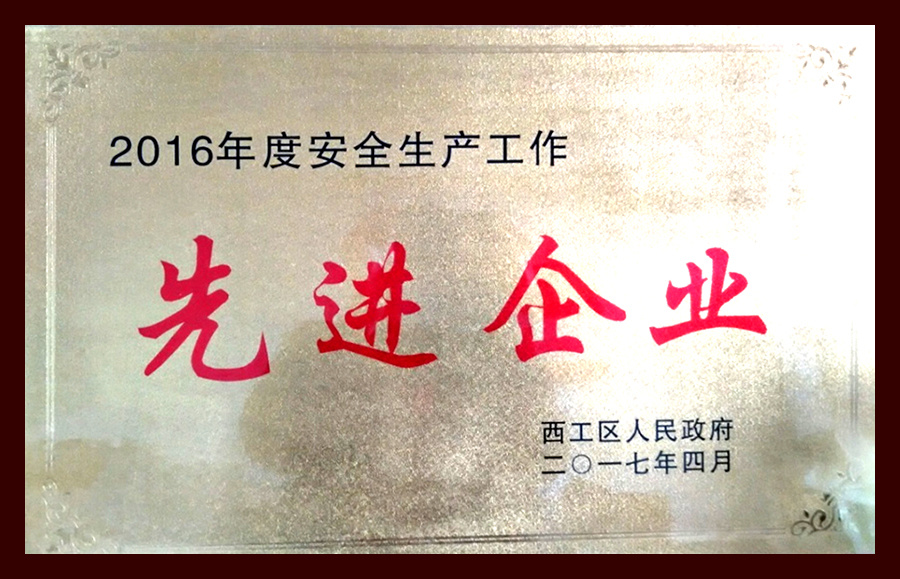 2016年度安全生產(chǎn)工作先進(jìn)企業(yè)