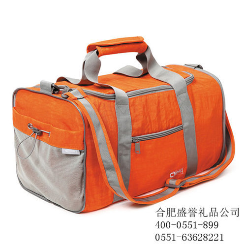 缤彩折叠健身挎包炫橙色旅行包