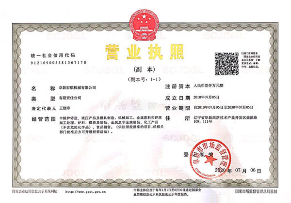 Hongshun Business License