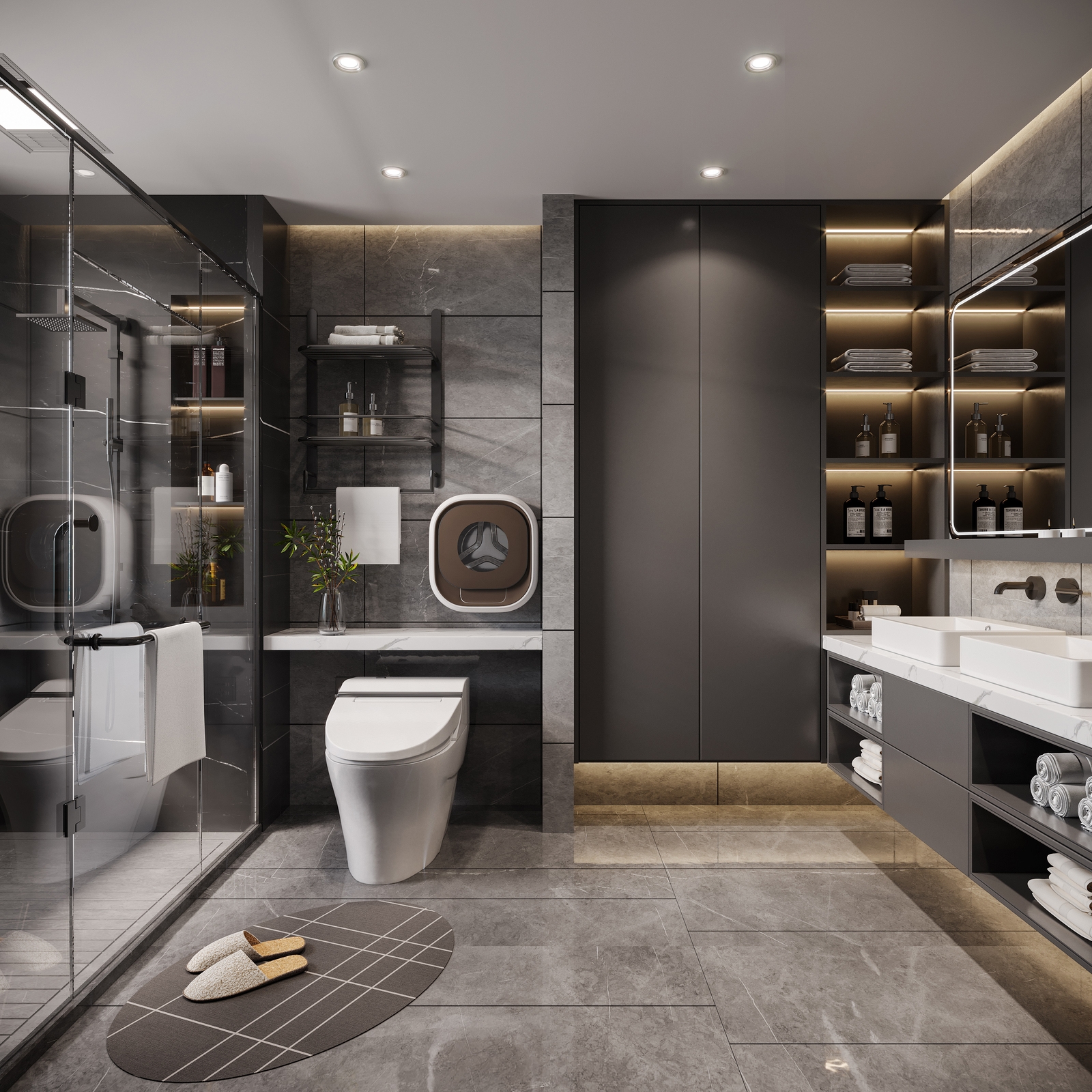 Modern decor style project in Moscow, Russia: 1800 sqm space