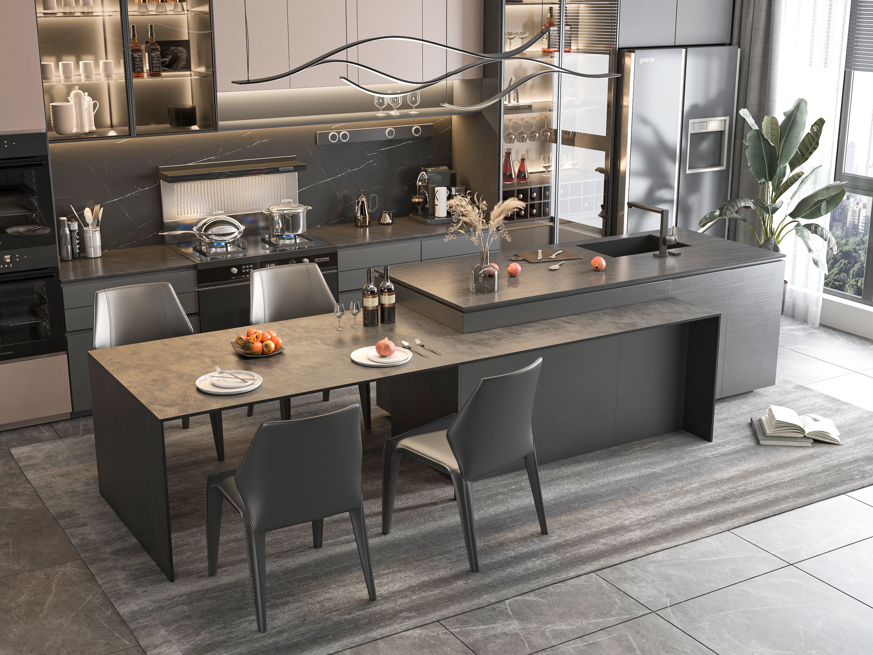 Modern decor style project in Moscow, Russia: 1800 sqm space