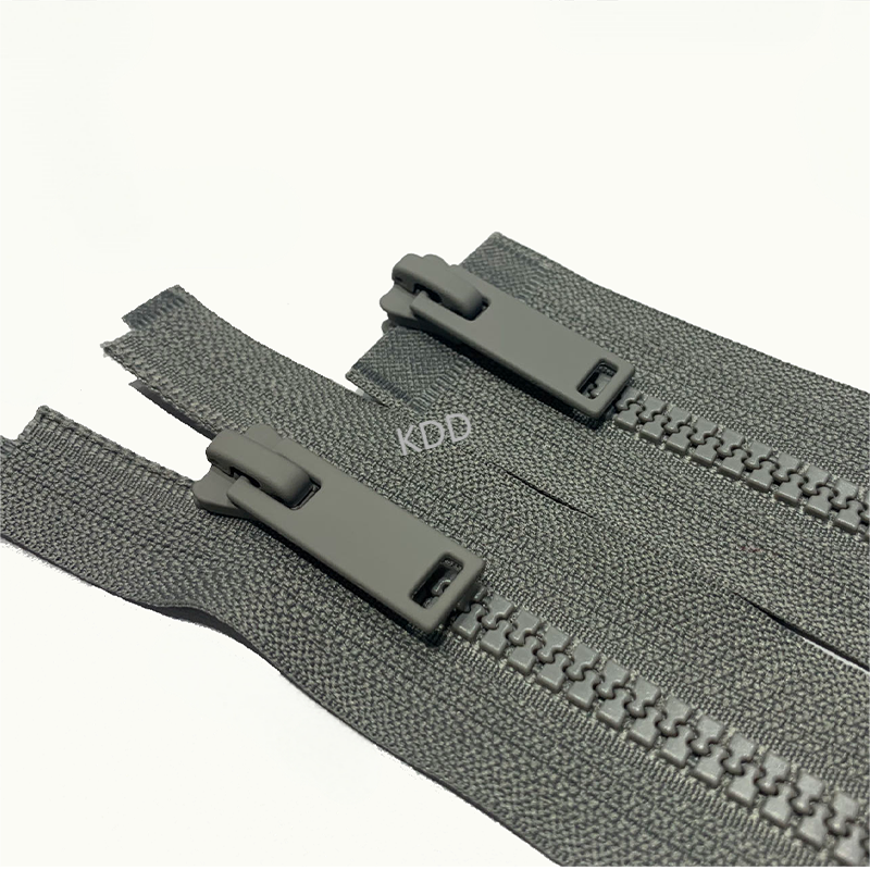 Vislon zipper with rubber paint slider