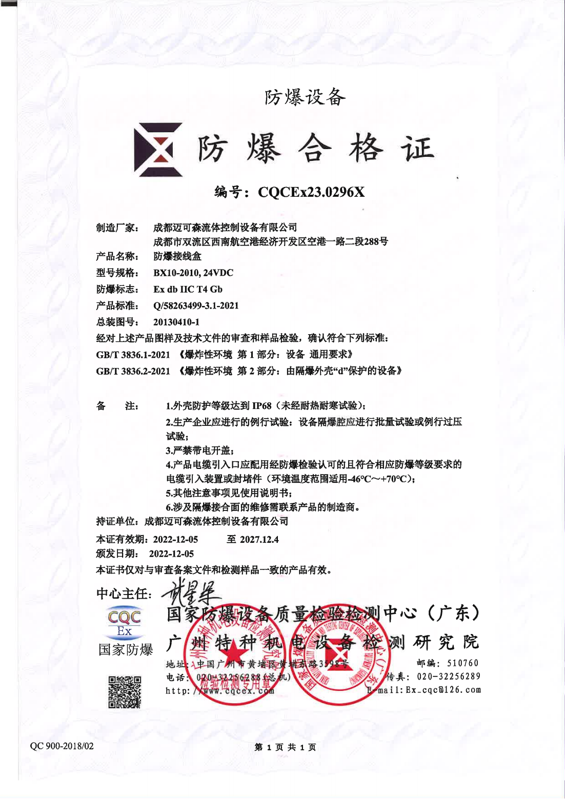 Ex certification Ex certification