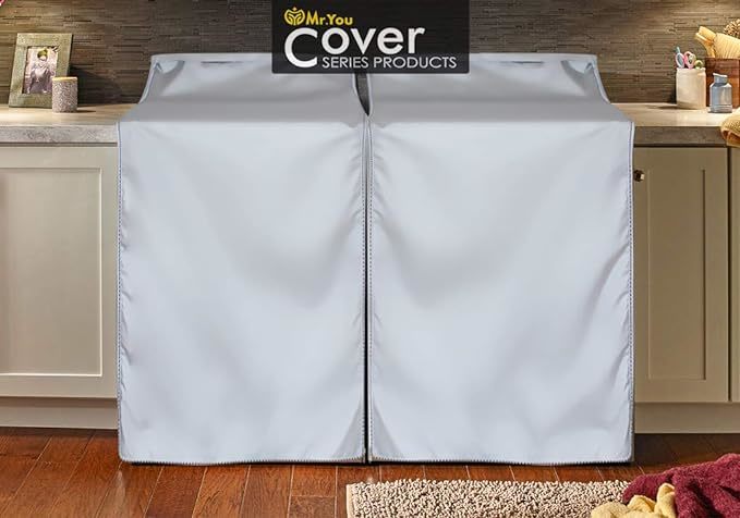 Mr.You Wash Machine Cover,Washer/Dryer Cover for Front-loading Machine,With Double Zipper Design
