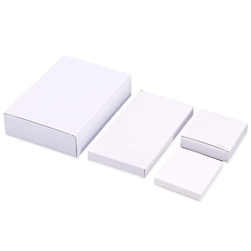Manufacturer supplies corrugated small white box express logistics gift cosmetic packaging thickened packaging box
