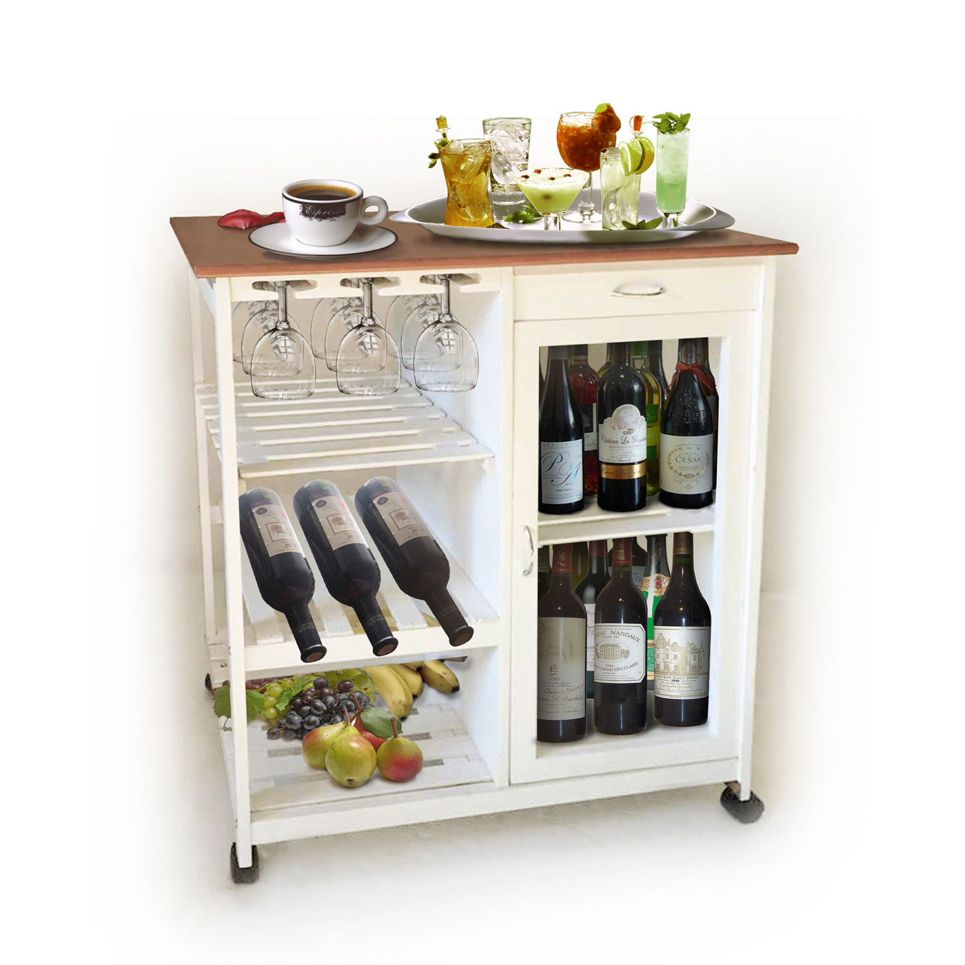Wooden Rolling Cart