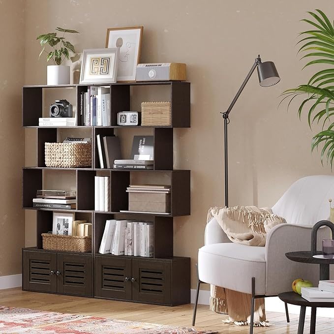 5-Tier Bookshelf with Doors