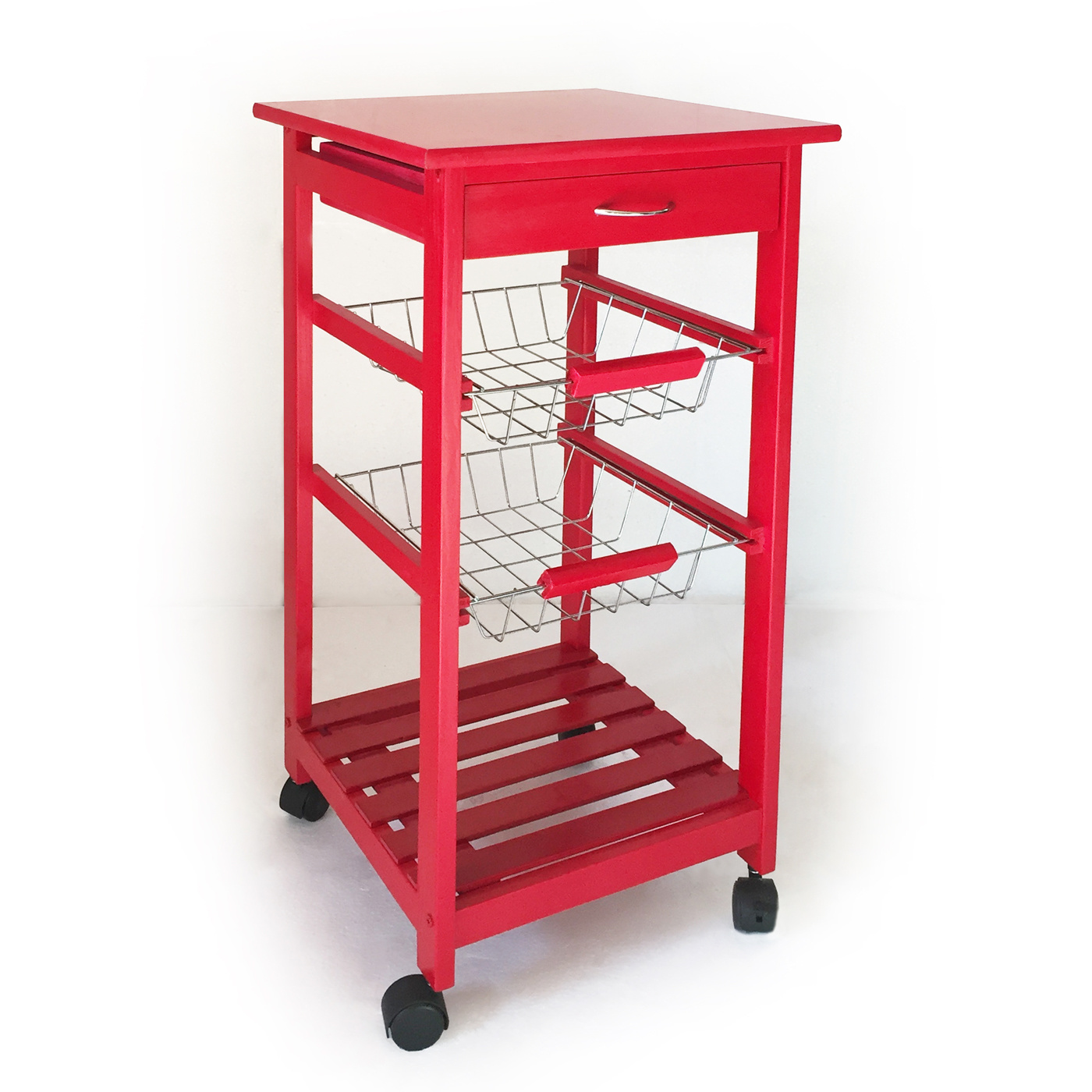 Wooden Rolling Cart