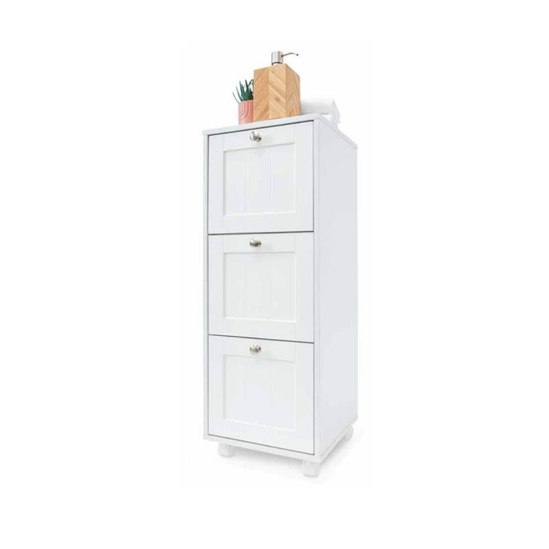 Bathroom cabinet with wheels