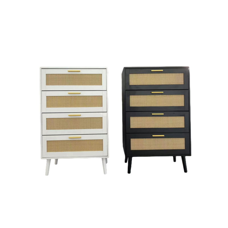 Cabinet with 4 rattan drawers