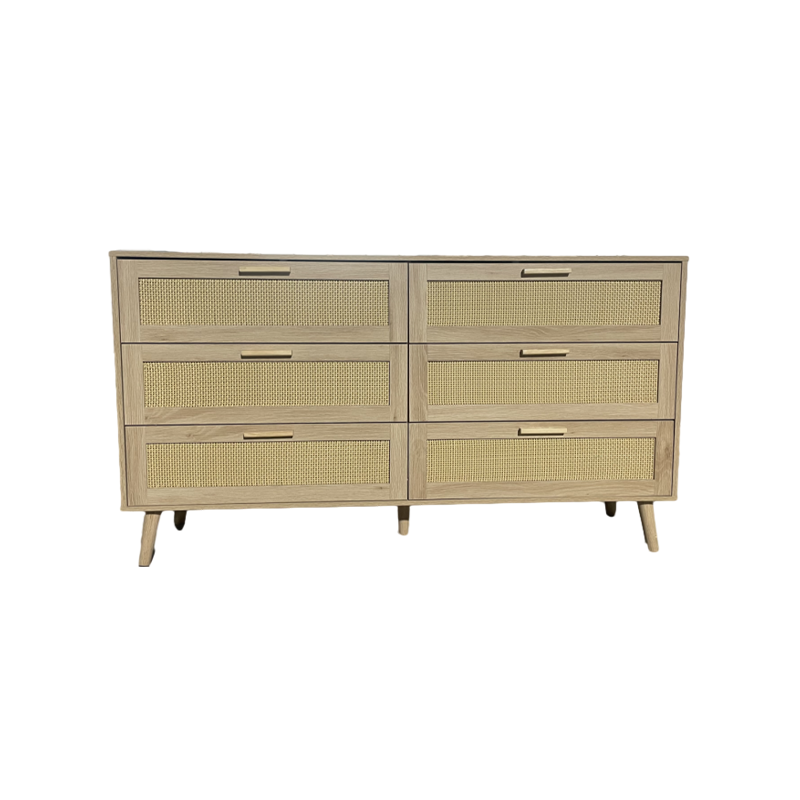 Cabinet with 6 rattan drawers