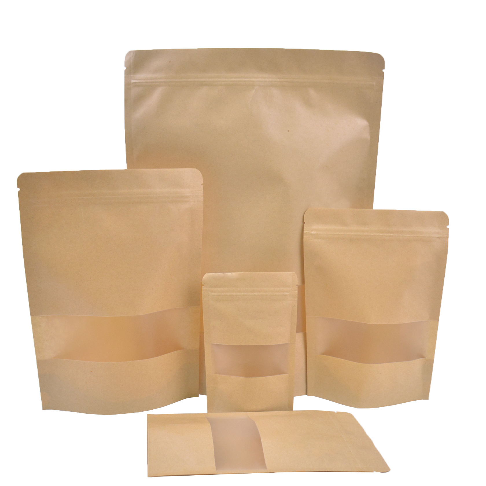 畅销磨砂橱窗普通牛皮纸袋定制标志印刷 接受包装袋