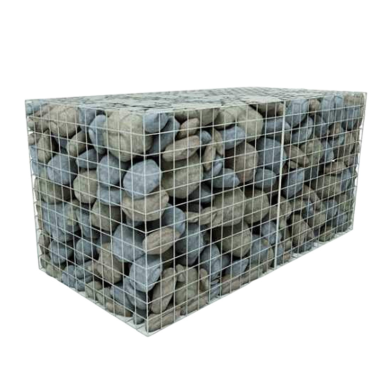 Easy installation galvanized gabion box landscape stone cage 75*75mm mesh