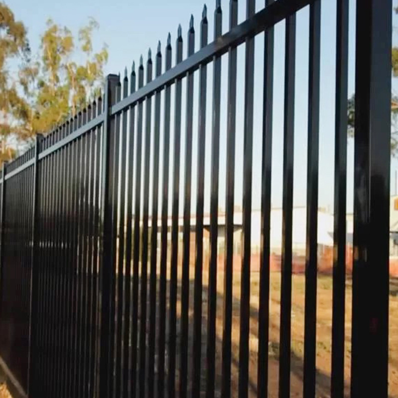 6' Steel Spear Top Ornamental fence security black metal steel picket fence panel
