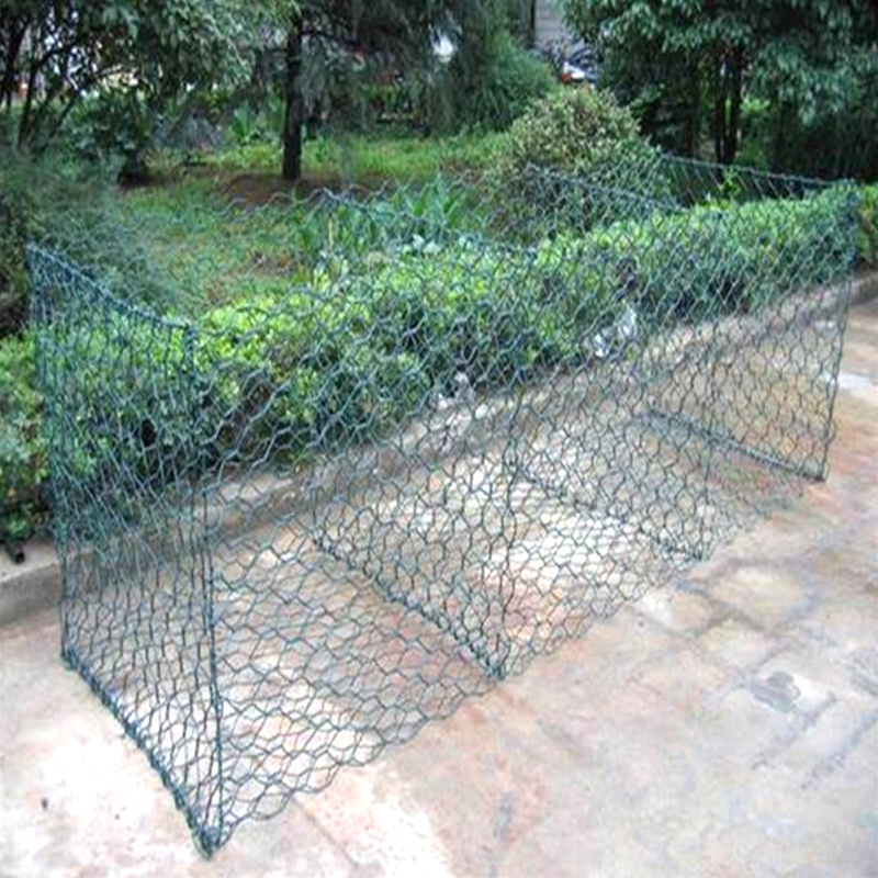 Twist woven wire mesh gabion PVC coated galvanized gabion box 2x1x1 gabion wire mesh stone cage