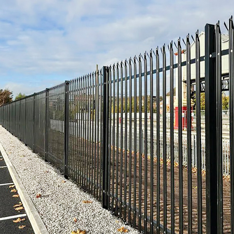 Easily assembled Triple Point Palisade Security Fencing iron fence W palisade fencing panels and gate