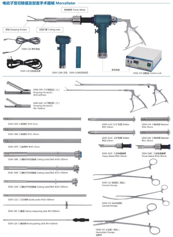 電動子宮切除器及配套手術器械