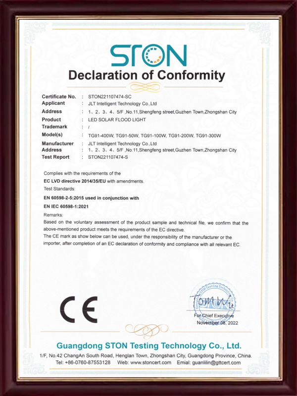 TG91-400W  Certificate